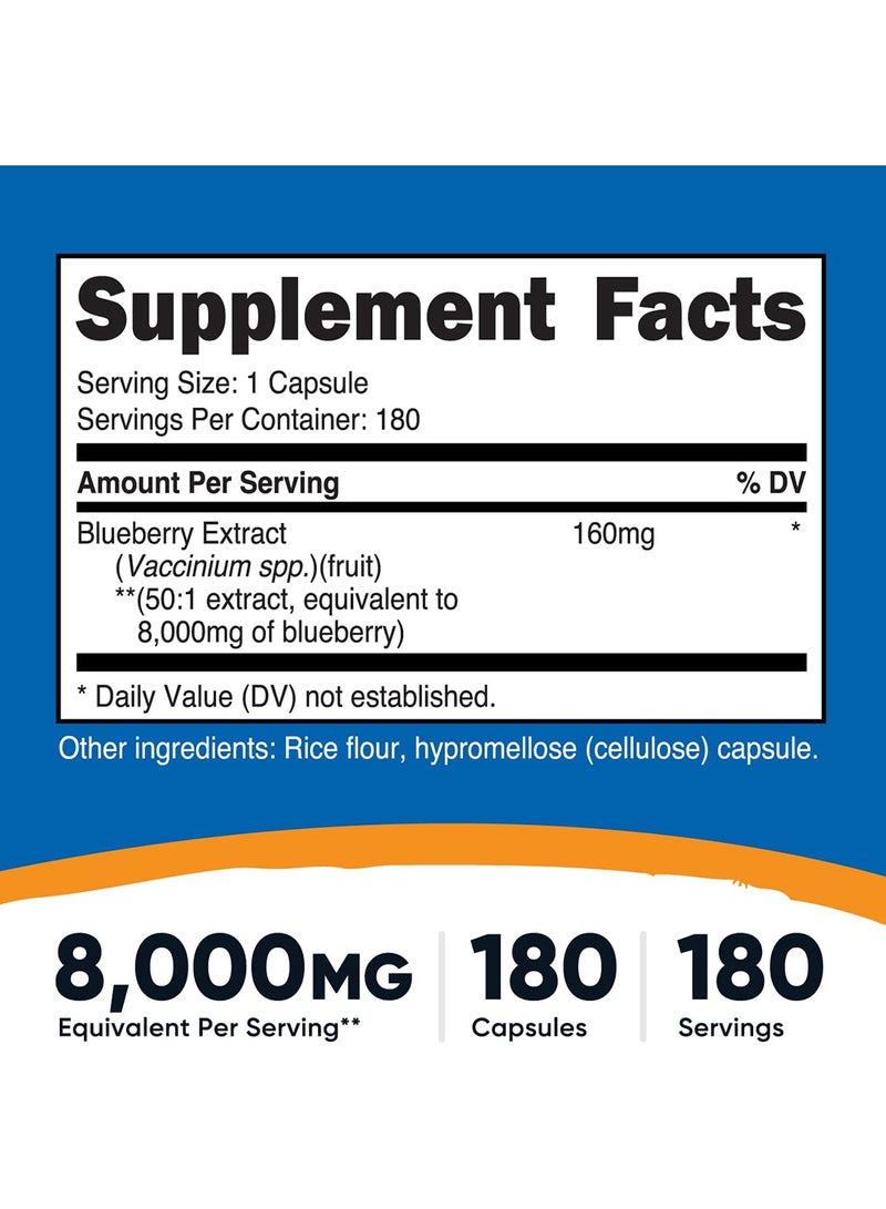 مستخلص التوت الأزرق بقوة 8000 ملجم، 180 كبسولة - Image 2