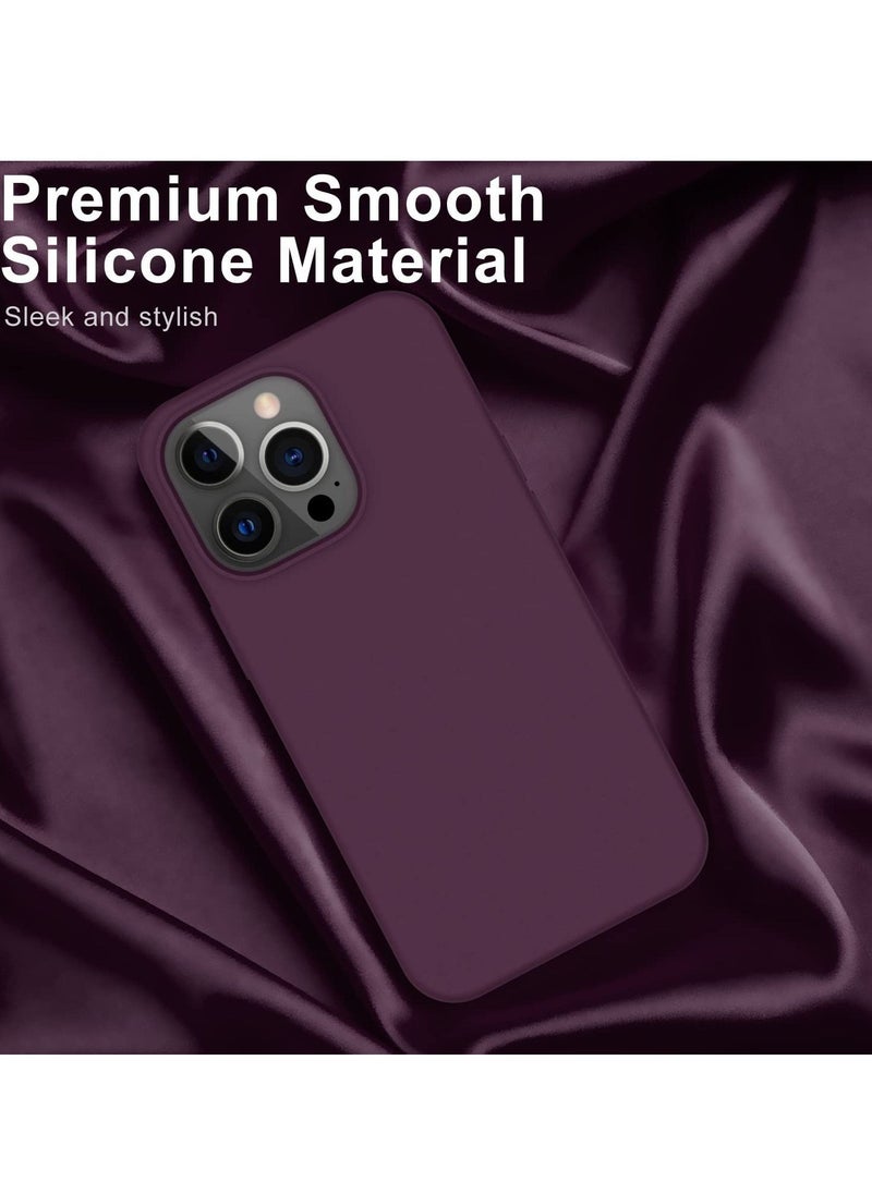 Raxoom iPhone 14 Pro Max Case with Screen Protector,Soft Flexible Silicone Gel Rubber Bumper Cover for Women Girls,Slim Fit Shockproof Protective Phone Case for iPhone 14 Pro Max 6.7" Plums Color - Image 3