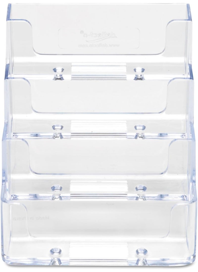 Deflecto deflecto 4Pocket Business Card Holder Holds 200 Cards 394 X 35 X 375 Plastic Clear  - Image 3