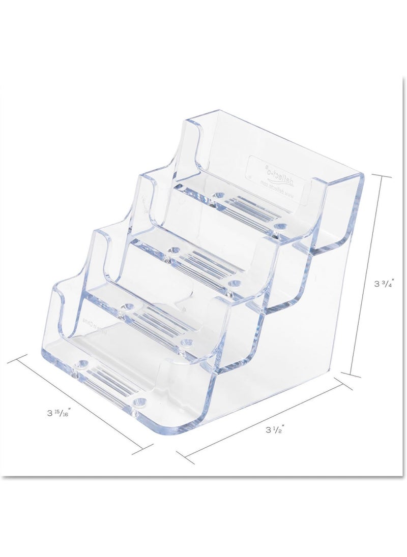 Deflecto deflecto 4Pocket Business Card Holder Holds 200 Cards 394 X 35 X 375 Plastic Clear  - Image 4