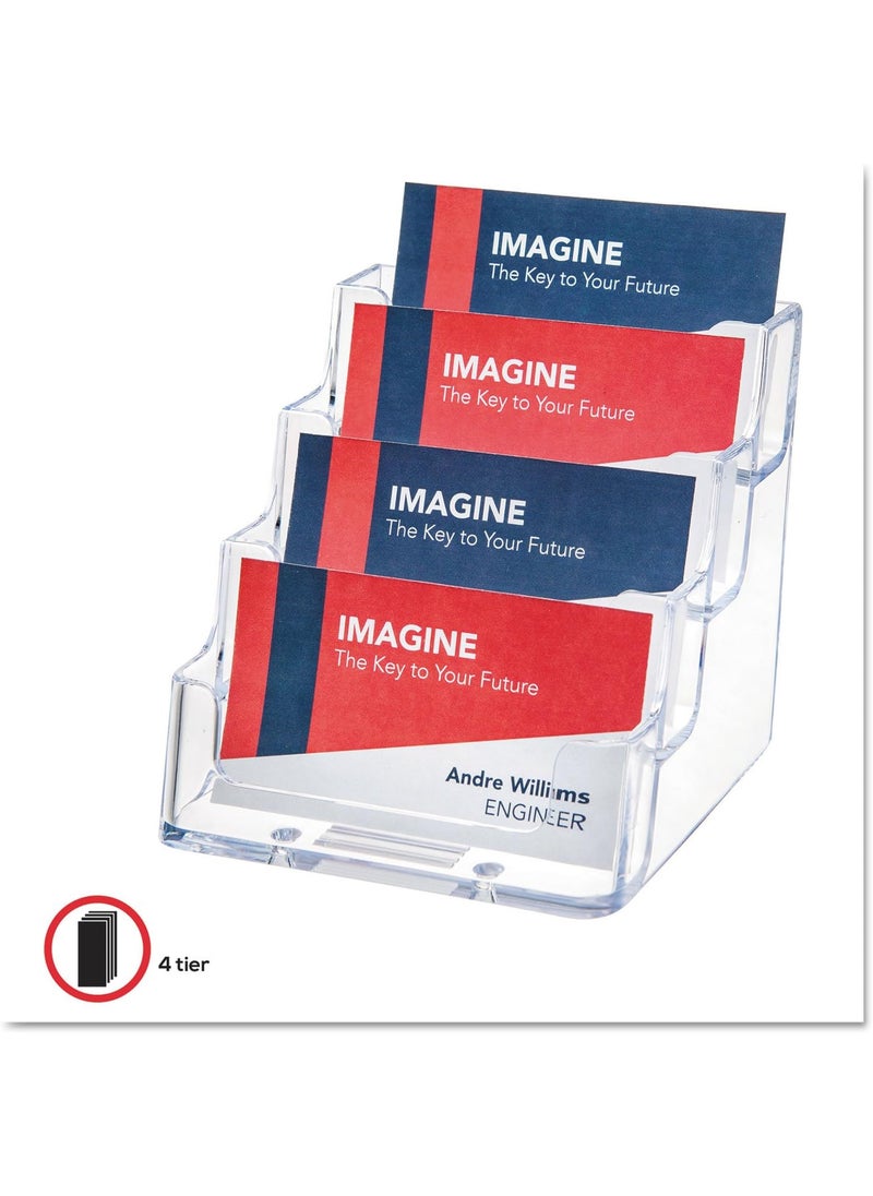 Deflecto deflecto 4Pocket Business Card Holder Holds 200 Cards 394 X 35 X 375 Plastic Clear  - Image 5