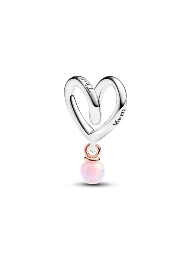 باندورا Two-tone Wrapped Heart Charm