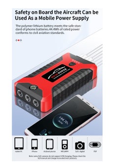 GULFLINK 99800mAh 600A Car Jump Starter, Water Resistant Jump Starter Battery Portable with USB/DC 12V/LED Light Yellow  - Image 4
