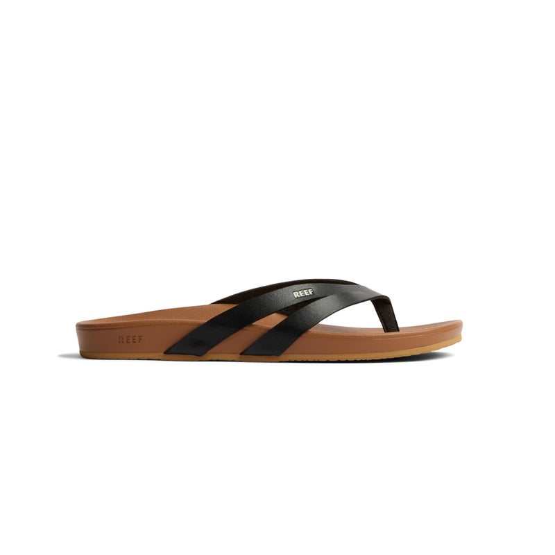 Reef Cushion Spring Joy Womens Flip Flop, Molded Cushion Footbed, Arch Support, Black/Tan, 7 - Image 4
