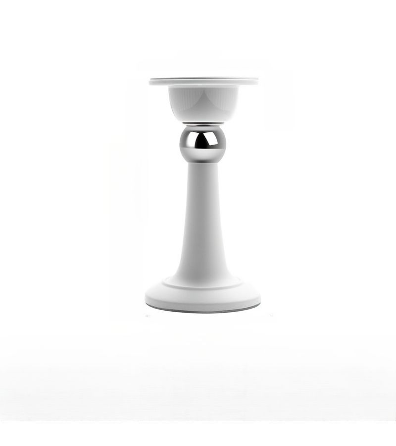White Magnetic No Drill Door Stopper Floor Mount Silent - Image 4