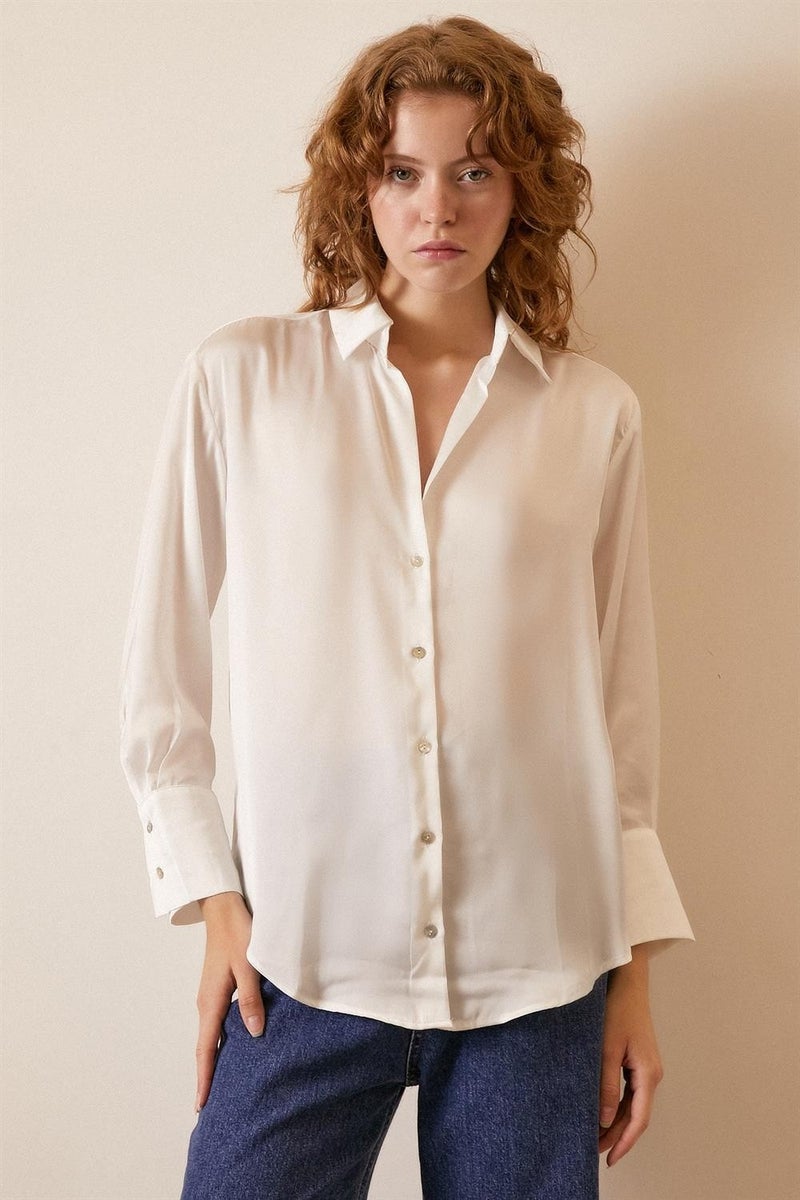 Never More Basic Satin Shirt - Image 2