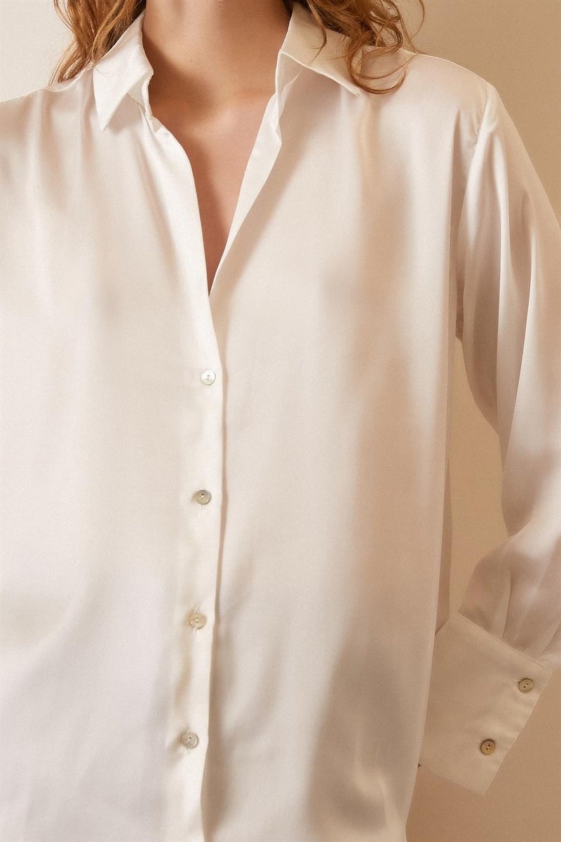 Never More Basic Satin Shirt - Image 4