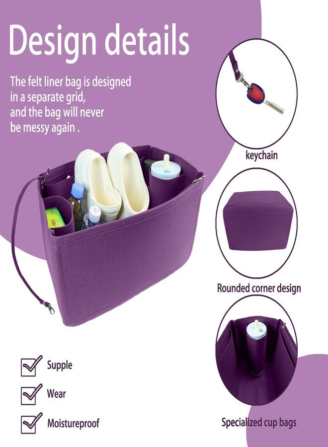 Lckaey Beach Bag Accessories for bogg bag Large Organizer Storage Bag for Bogg Bag Organizing divider cooler insert 3018Purple-L - Image 3