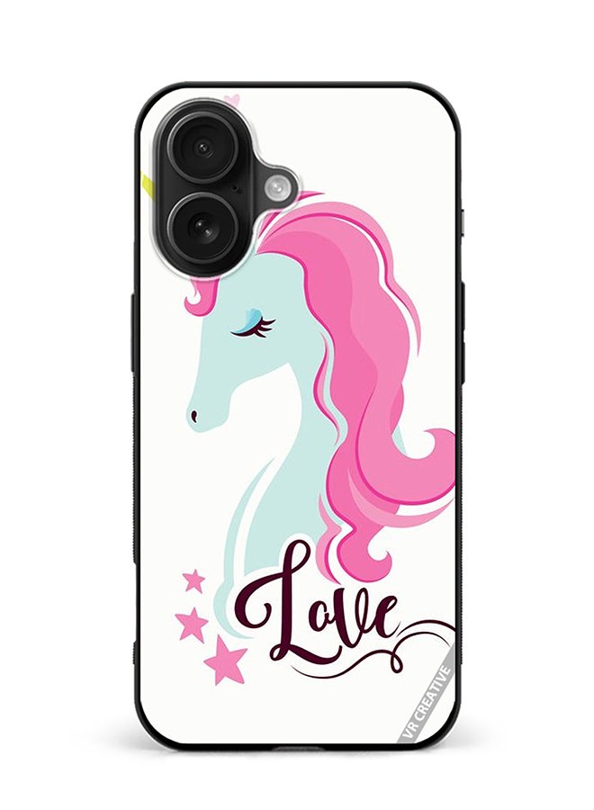 VR CREATIVE Protective Case Cover For Apple iPhone 16 Plus Love Unicorn Design Multicolour