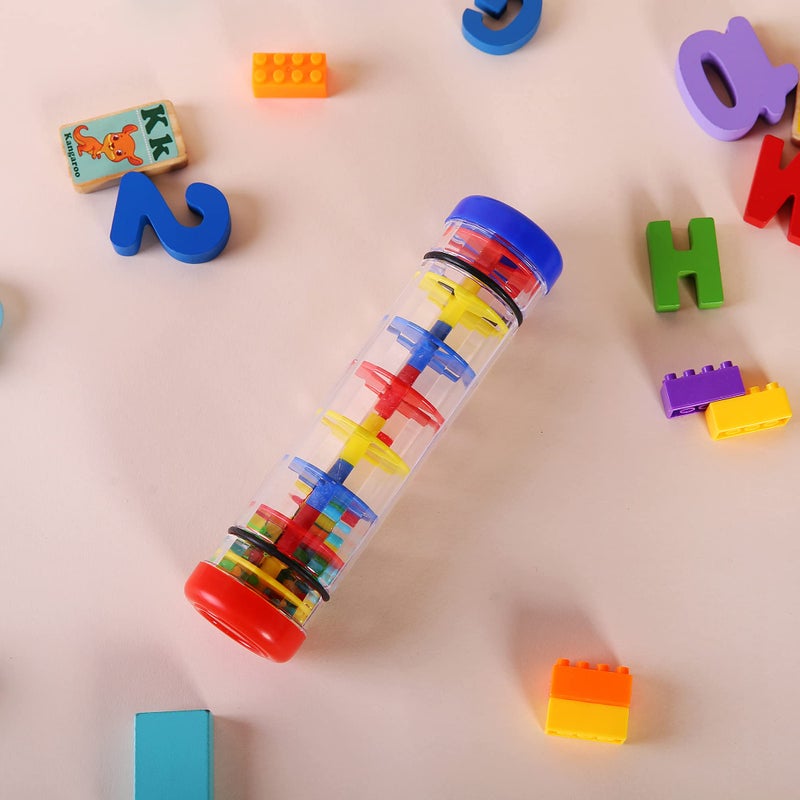 TDOCK 2 Pack Rainmaker Rain Stick Musical Instrument for Babies, Toddlers and Kids, 8 Inch Rainfall Rattle Tube Rainstick Shaker Toy - Image 5