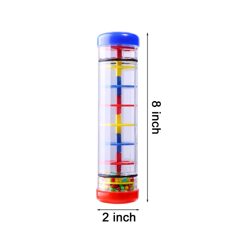 TDOCK 2 Pack Rainmaker Rain Stick Musical Instrument for Babies, Toddlers and Kids, 8 Inch Rainfall Rattle Tube Rainstick Shaker Toy - Image 2