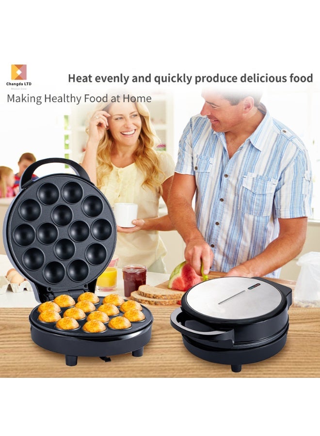 عام آلة صنع كعكات 750 واط، جهاز كب كيك بطبقة غير لاصقة ومؤشر ضوئي، سخان كهربائي مزدوج الجوانب لتحضير التاكوياقي لحفلات أعياد الميلاد والعطلات. - Image 4