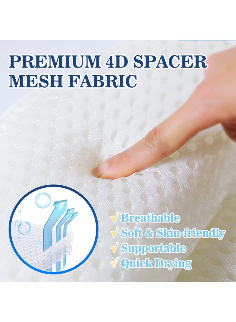 بريجووي وسادة حوض الاستحمام، وسائد استحمام فاخرة، وسائد استحمام فاخرة لدعم الرقبة والظهر في حوض الاستحمام، مسند رأس وسادة حوض الاستحمام بنسيج شبكي ناعم 4D وأكواب شفط مانعة للانزلاق - Image 4