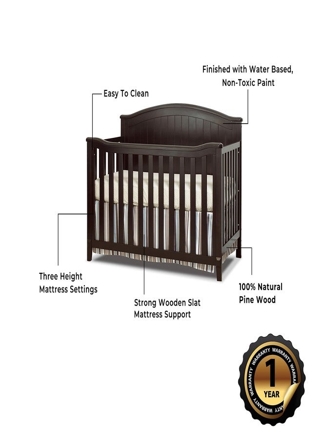 Sorelle Furniture Fairview Crib, Classic 4-in-1 Convertible Crib, Made of Wood, Non-Toxic Finish, Wooden Baby Bed, Toddler Bed, Child’s Daybed and Full-Size Bed, Nursery Furniture - Espresso - Image 3