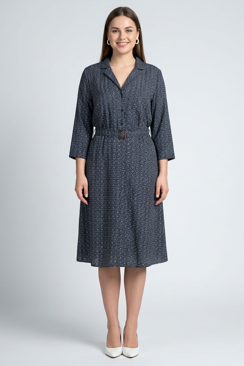 Willow & Whistle Women Allover Print Midi Dress, Multicolor - Image 1