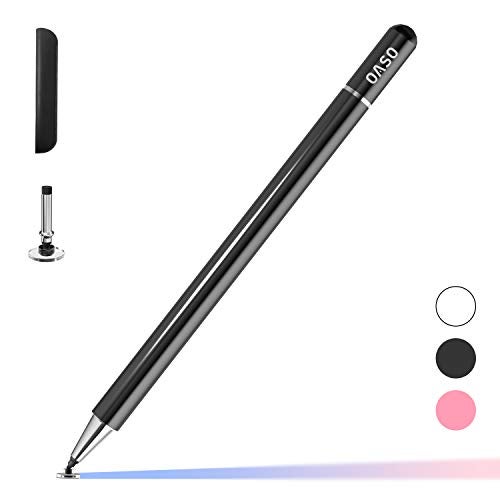 OASO Pen for Tablet, Capacitive Disc Tip Stylus Pencil & Magnetic Cap Compatible with All Touch Screens, Pens for Apple iPad pro/5/6/7/8th/iPhone, Samsung Galaxy Tab A7/S7, Chromebook, Touch Pad (Black) - Image 1