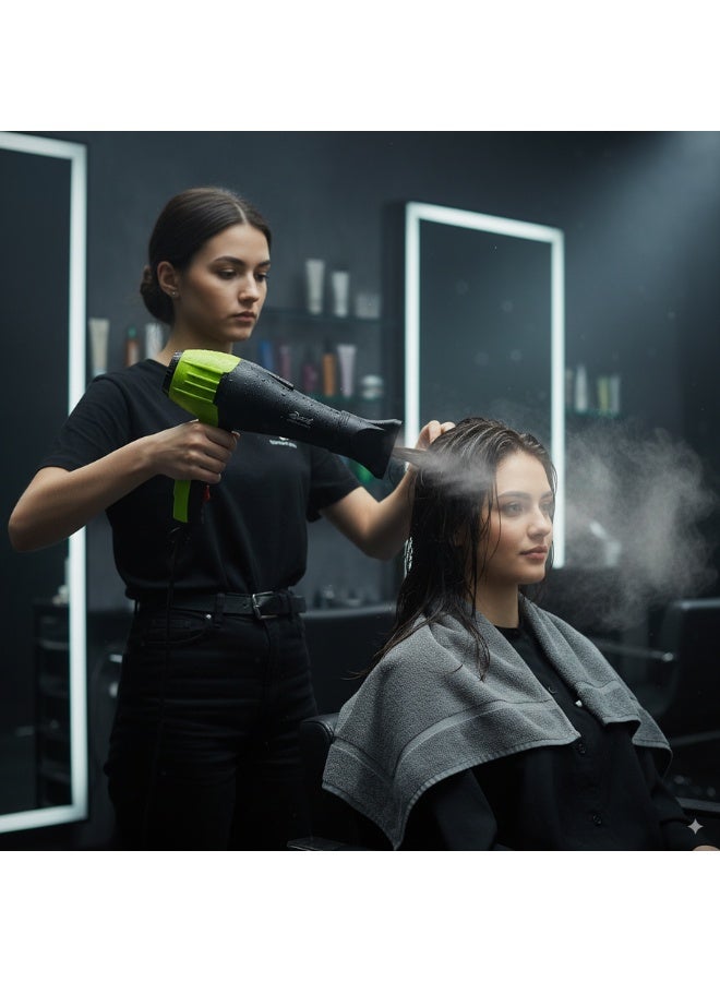 MoeHair MO-7160 Professional Hair Dryer for Women, 5000W High Power, Hot & Cold Air, 2 Heat Settings, Volume Diffuser & Concentrator Nozzles, Fast Drying for Home & Salon Use - Image 4
