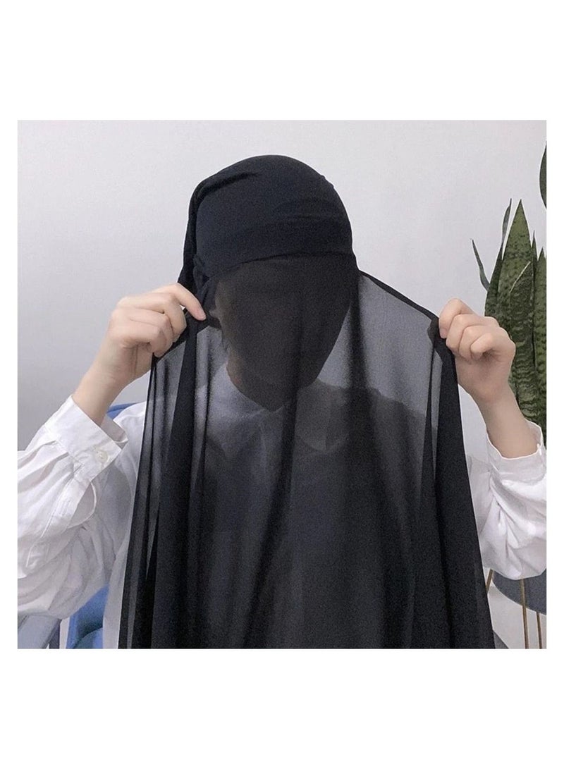 BHNS Hijab VIP veil, women's scarf, soft laser chiffon in elegant modern colors, with a hidden cotton bandana For more comfort and high stability on the head for women  - Image 5