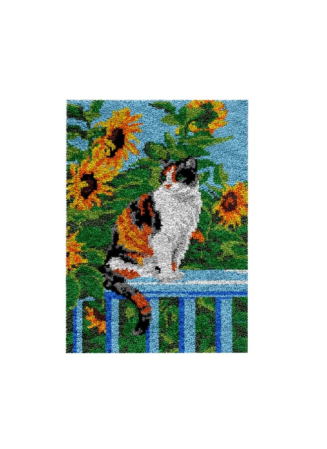 Loquat Latch Hook Rug Kit,Crochet Cat Sofa,Crochet Pattern,Crochet Rug Pattern,Tapestry Cushion Kit Crochet Hook Diy Kit 