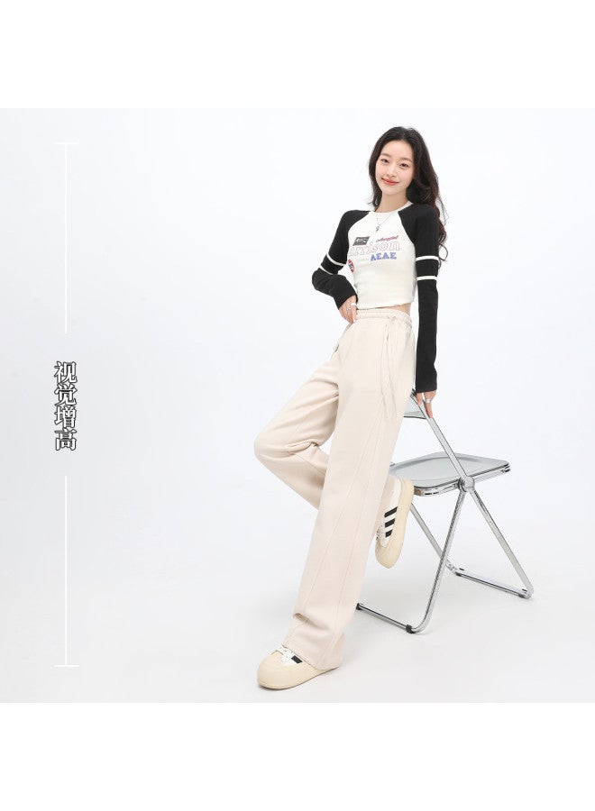 Hstyle Double Waistband High-waisted Wide-leg Pants Women's 2025 Spring Collection Versatile Loose Drapey Casual Trousers - Image 5