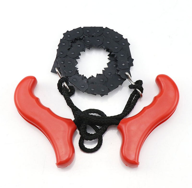 Generic Outdoor Pocket Chain Saw Garden Tools 33 Tooth 24 Inch Portable Camping Survival Hand Chain Saw Wire Saw Plastic handle Red 