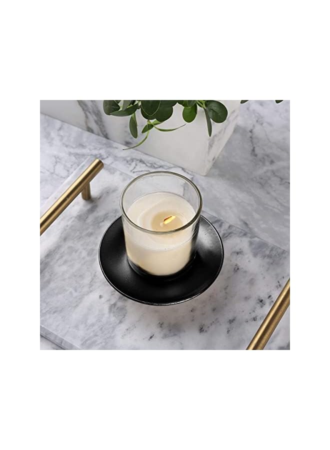 The Bros Iron Plate Candle Holder, 2pcs Tea Light Candles Holders Candelabras Modern Black Decorative Candle Tray for Wax Pillars Votive Candles Ball Candles Jar Candles, 10cm/4inches - Image 3