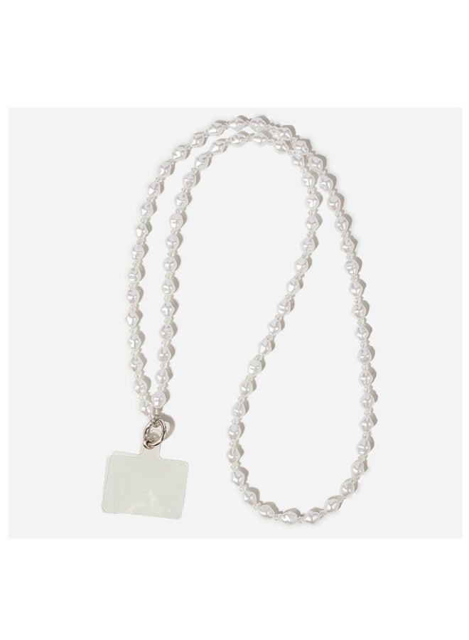 NIBEMINENT Super Cute Beaded Phone Charm – Trendy Phone Chain Wrist Strap, Shining Beads Chain Lanyard for Cell Phone