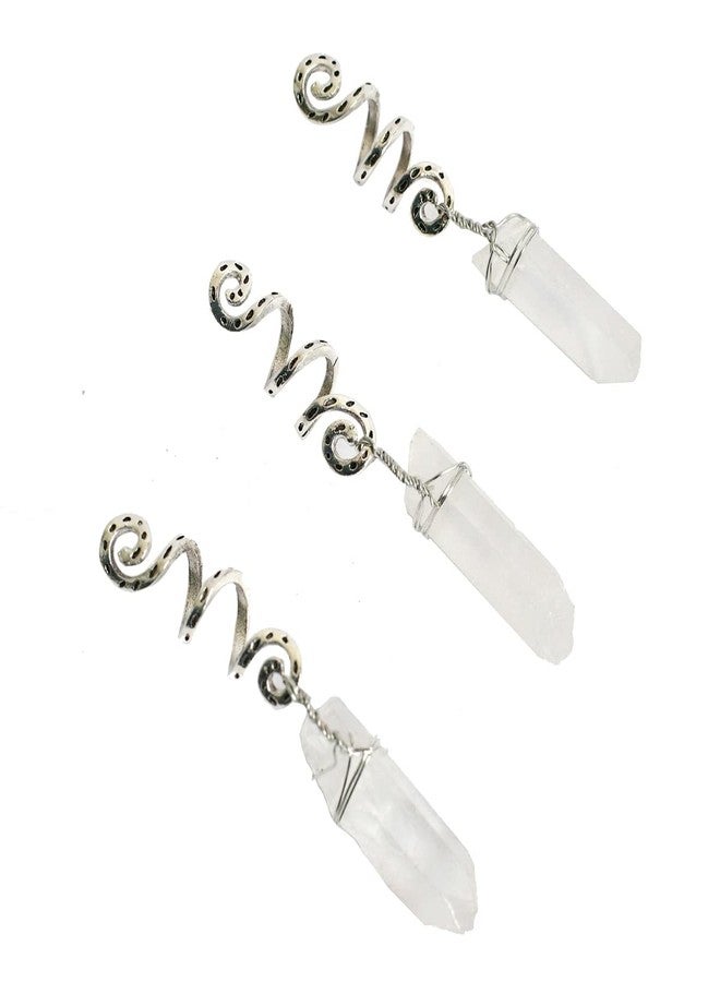 LQQQL 3pcs Cystal Hair Sticks Hairpin-Natural Quartz Hair Clip Sticks for Long Hair Stick Slide Hair Accessories (3J-Quartz) - Image 1