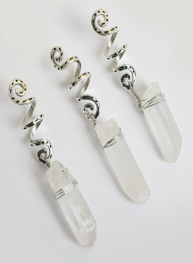 LQQQL 3pcs Cystal Hair Sticks Hairpin-Natural Quartz Hair Clip Sticks for Long Hair Stick Slide Hair Accessories (3J-Quartz) - Image 2