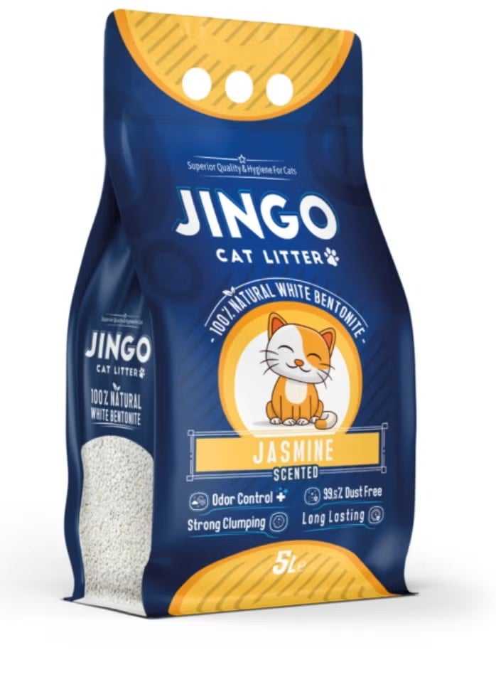 JINGO 5L Jasmine Scented Cat Litter - Made in Turkey