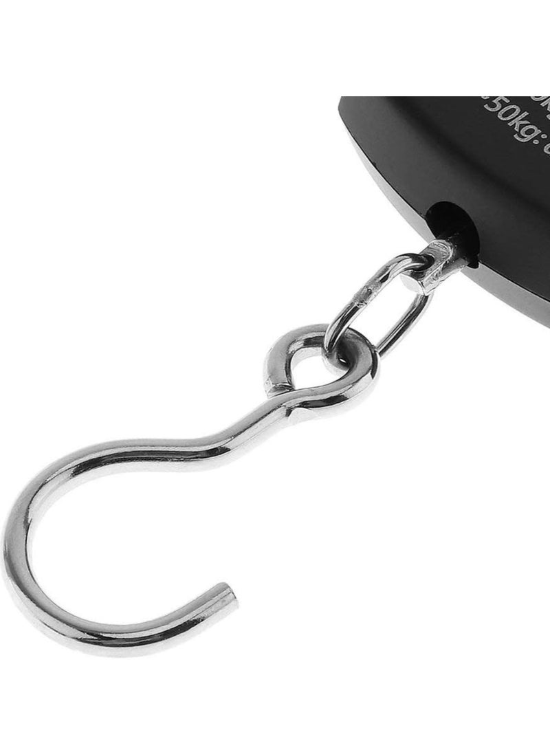 ECVV ECVV Portable Handheld Travel Luggage Electronic Scale, Digital LCD Hanging Suitcase Weighting Scale 110lbs with Tare Backlight Function Gift For Traveler, Silver, Fishing  - Image 5