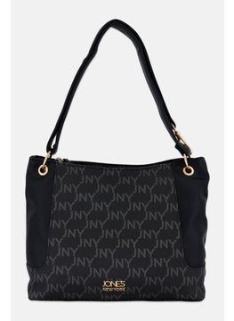 Jones New York Women Brand Logo Cross Body Bag 29 L x 23 H x 13 W cm, Black  - Image 1