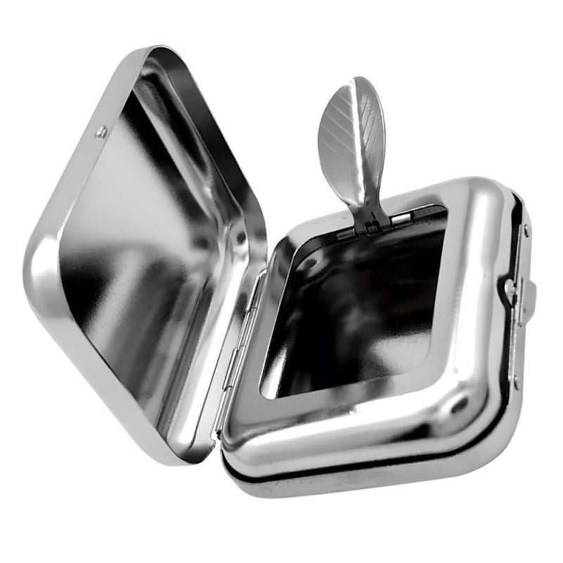 Mini Metal Portable Ashtray With Lid For Car And Outdoor Gray Pocket Holder - Image 2