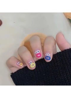 Goolsky 1sheet, Creative Funny Cute Expressions Nail Stickers, Women Girls Homemade DIY Manicure Cartoon Supplies  - Image 2