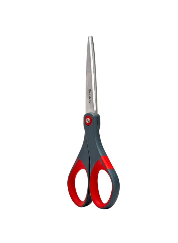 3M Scotch Precision Scissors 7 in (18 cm), 1 scissors/pack | Stainless Steel Blades | Red and Grey color | Ergonomic Comfort Grip | Precise Cutting | Multipurpose | Office, Home, School use | Scissors - Image 3