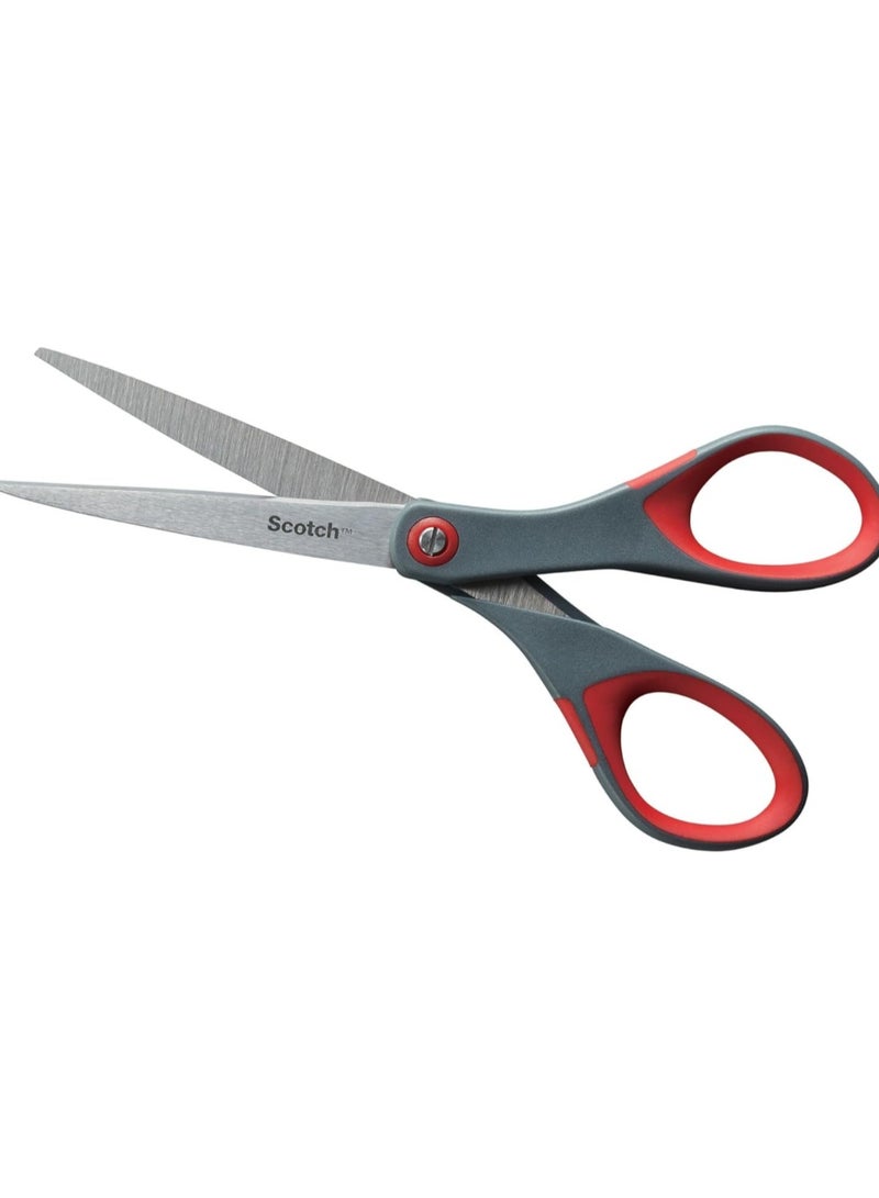 3M Scotch Precision Scissors 7 in (18 cm), 1 scissors/pack | Stainless Steel Blades | Red and Grey color | Ergonomic Comfort Grip | Precise Cutting | Multipurpose | Office, Home, School use | Scissors - Image 5