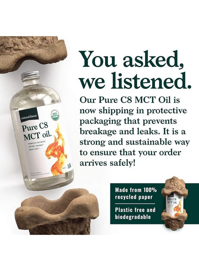 Natural Force Organic Pure C8 MCT Oil - Liquid MCT Oil in Glass Bottle Container - Concentrated Caprylic Acid - Keto, Paleo, Kosher, Vegan & Non-GMO - Lab Tested for Quality and Purity, 32 Ounce - Image 2
