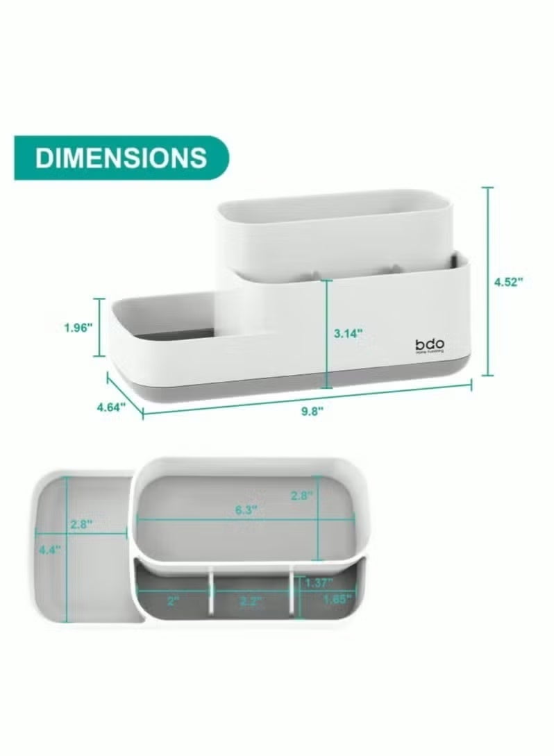 Plastic Toothbrush Holder for Bathroom 5 Slots Bathroom Countertop Organizer Toothpaste for Vanity/Bathroom Counter Sink - Image 5