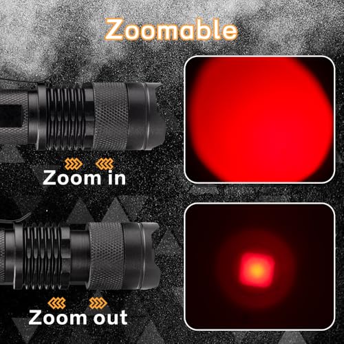 WAYLLSHINE High Power 1 Mode Red LED Flashlight, Single Mode Red Flashlight, Red Light Flashlight Red Light Torch for Astronomy, Aviation, Night Observation - Image 5