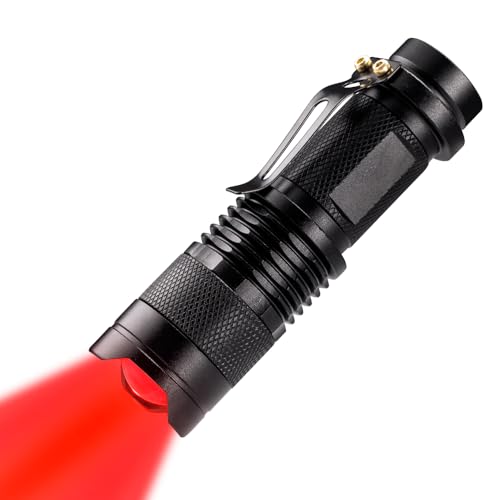 WAYLLSHINE High Power 1 Mode Red LED Flashlight, Single Mode Red Flashlight, Red Light Flashlight Red Light Torch for Astronomy, Aviation, Night Observation - Image 1