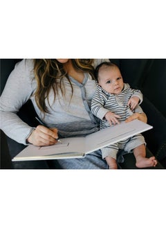 pearhead Hello Baby First 5 Years Memory Book, Gender-Neutral Baby Keepsake For New And Expectant Parents, Pregnancy And Milestone Journal, Modern Minimalist Black And Gold Polka Dot  - Image 2