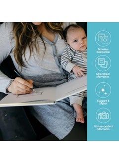 pearhead Hello Baby First 5 Years Memory Book, Gender-Neutral Baby Keepsake For New And Expectant Parents, Pregnancy And Milestone Journal, Modern Minimalist Black And Gold Polka Dot  - Image 4
