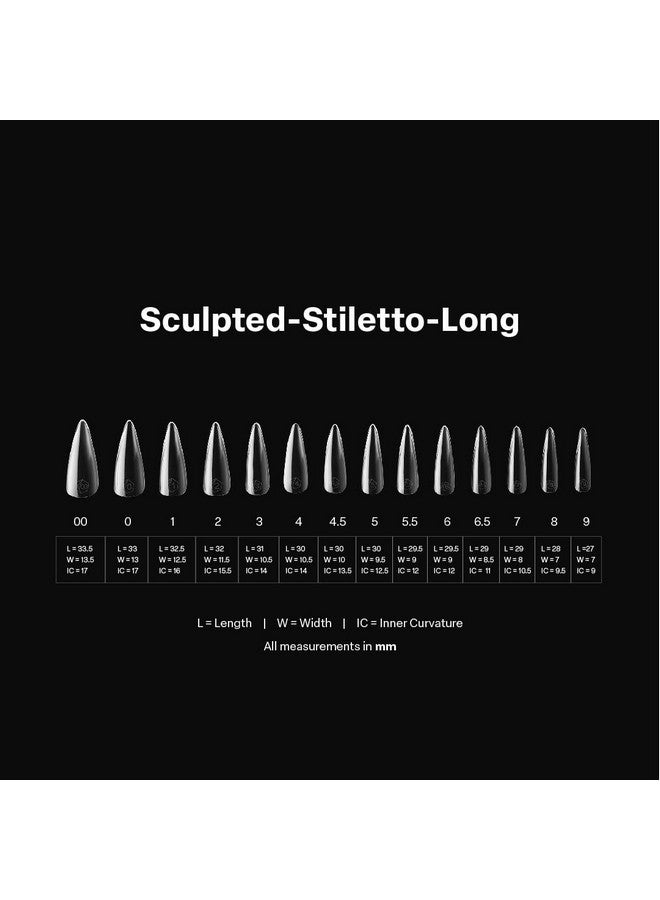 Apres Nail Gel-X Sculpted Stiletto Long Box Of Tips | 600 Gel-X Tips, Premium Quality, 14 Sizes 00-9 | Half-Sizes Included - Image 3