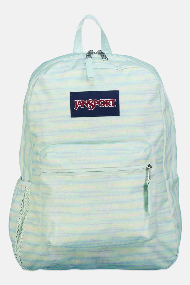 JANSPORT حقيبة ظهر نسائية بشعار مطرز 42 سم ارتفاع x 30 سم عرض x 14 سم عمق، أخضر نعناعي - Image 1