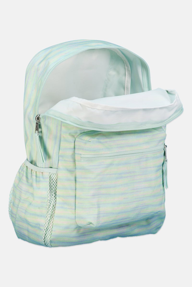 JANSPORT حقيبة ظهر نسائية بشعار مطرز 42 سم ارتفاع x 30 سم عرض x 14 سم عمق، أخضر نعناعي - Image 3
