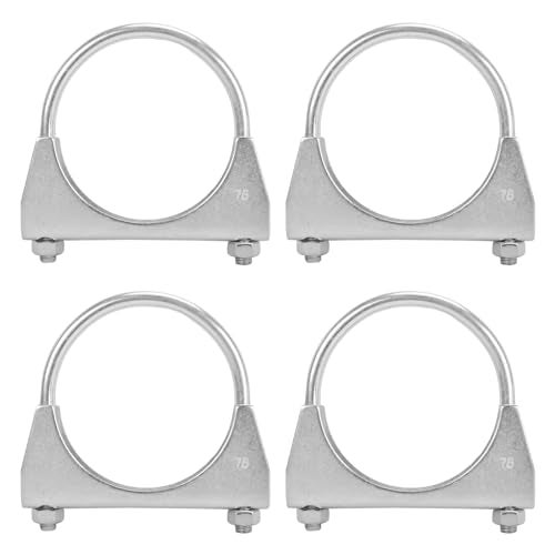 GESEXI 3 Ushaped Exhaust Pipe Clamp Mild Steel Muffler Exhaust Clamps with AntiRust Coat Pack of 4 - Image 1