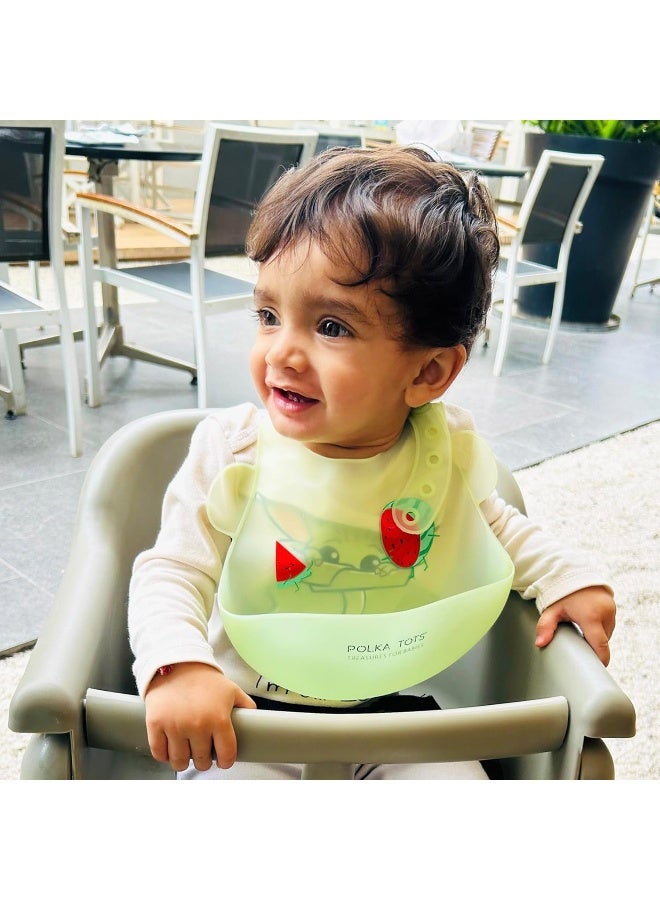 بولكاتوتس صدريات من السيليكون مقاومة للماء من بولكا توتس مع أزرار كبس قابلة للتعديل، فائقة الامتصاص وناعمة ومريحة وخفيفة الوزن لإطعام الرضع والأطفال الصغار - Image 3