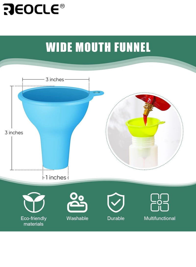 REOCLE 4PCS Silicone Funnels Wide Mouth Flexible Condiment Funnel Set for Home Restaurant Kitchen Squeeze Bottles Jars Cans Easy to Clean Heat-Resistant Ideal for Men Women - Image 3