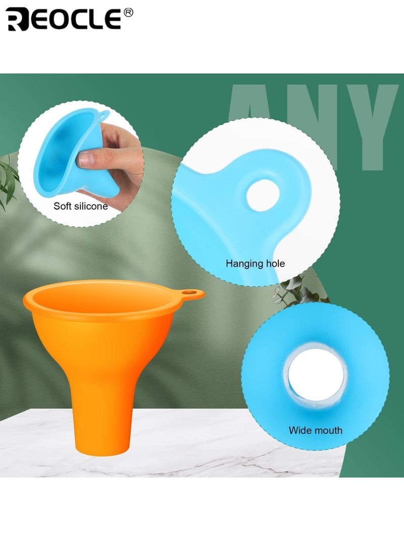 REOCLE 4PCS Silicone Funnels Wide Mouth Flexible Condiment Funnel Set for Home Restaurant Kitchen Squeeze Bottles Jars Cans Easy to Clean Heat-Resistant Ideal for Men Women - Image 5
