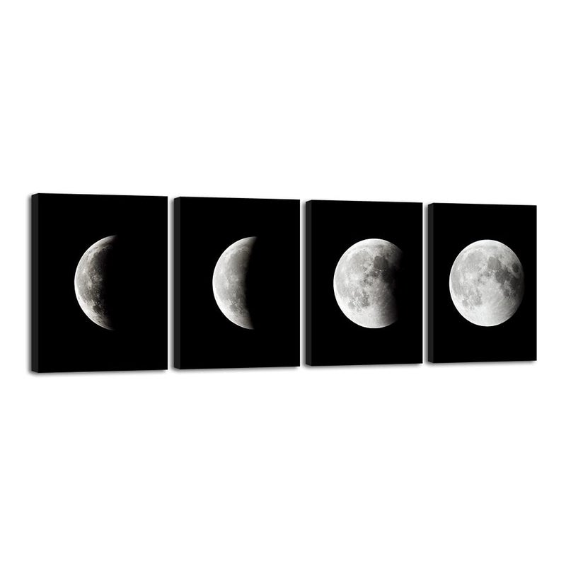 Wieco Art Wieco Art Eclipse of the Moon Modern Canvas Prints Wall Decorations for Living Room Abstract Space Black and White Pictures to Photo Paintings on Canvas Wall Art for Home Decorations Wall Decor  - Image 1